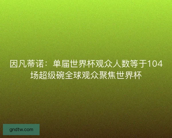 因凡蒂诺：单届世界杯观众人数等于104场超级碗全球观众聚焦世界杯
